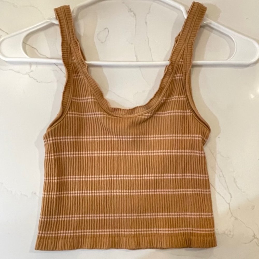 Urban Outfitters Cropped Caramel/Pink Tank - Size XS